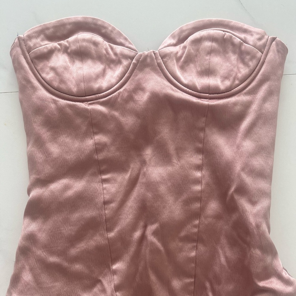 Zara Satin Bodysuit in Pink